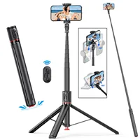 70" Auto Pop Open Tripod Selfie Stick for iPhone Phone Video Recording Vlogging Selfie Stick Tripod Stand with Bluetooth Remote