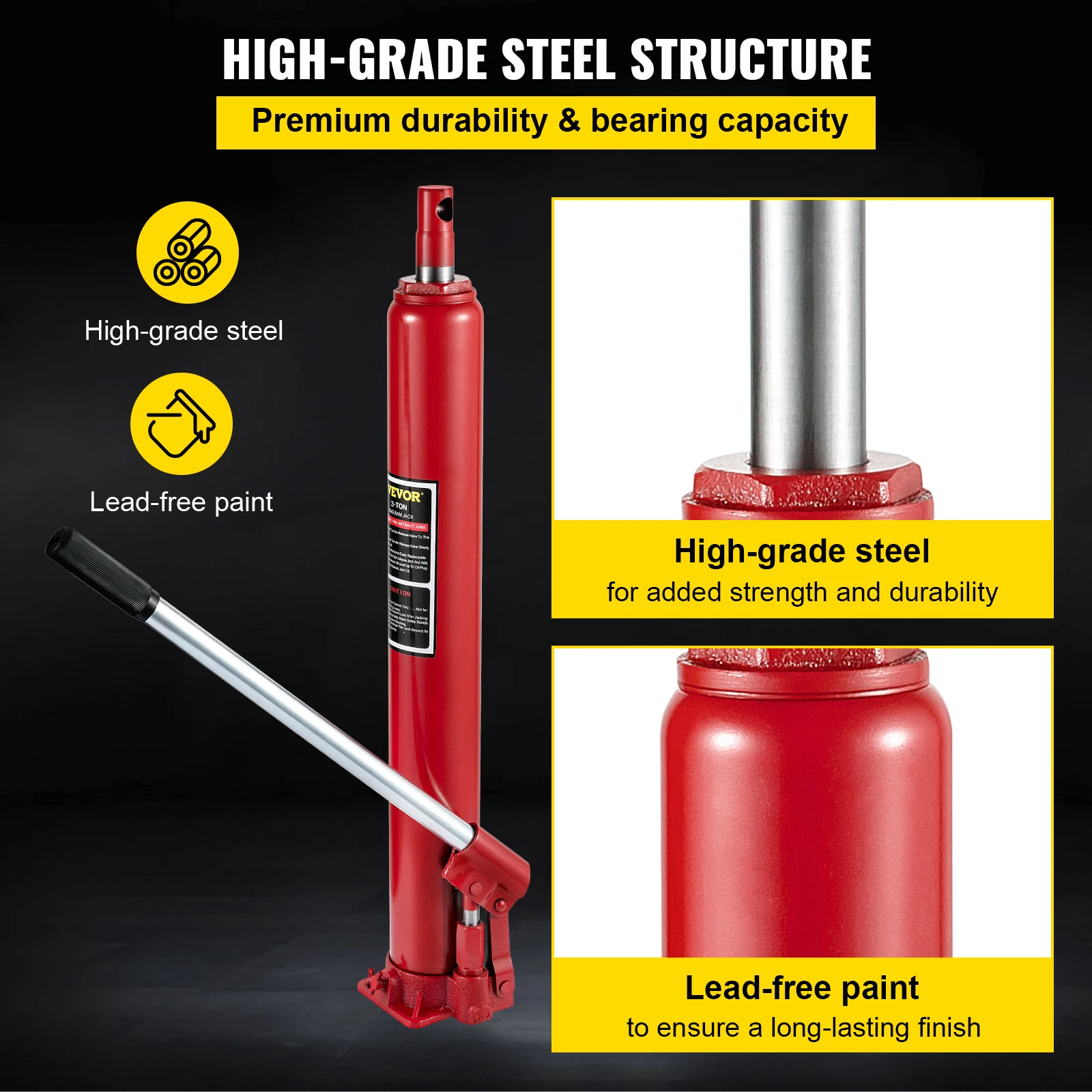 VEVOR Hydraulic Jack 3 /4/8/12 Ton Car Hydraulic Long Ram Jack Manual Engine Lift Hoist Cherry Picker Mechanical Workshop Tool 6