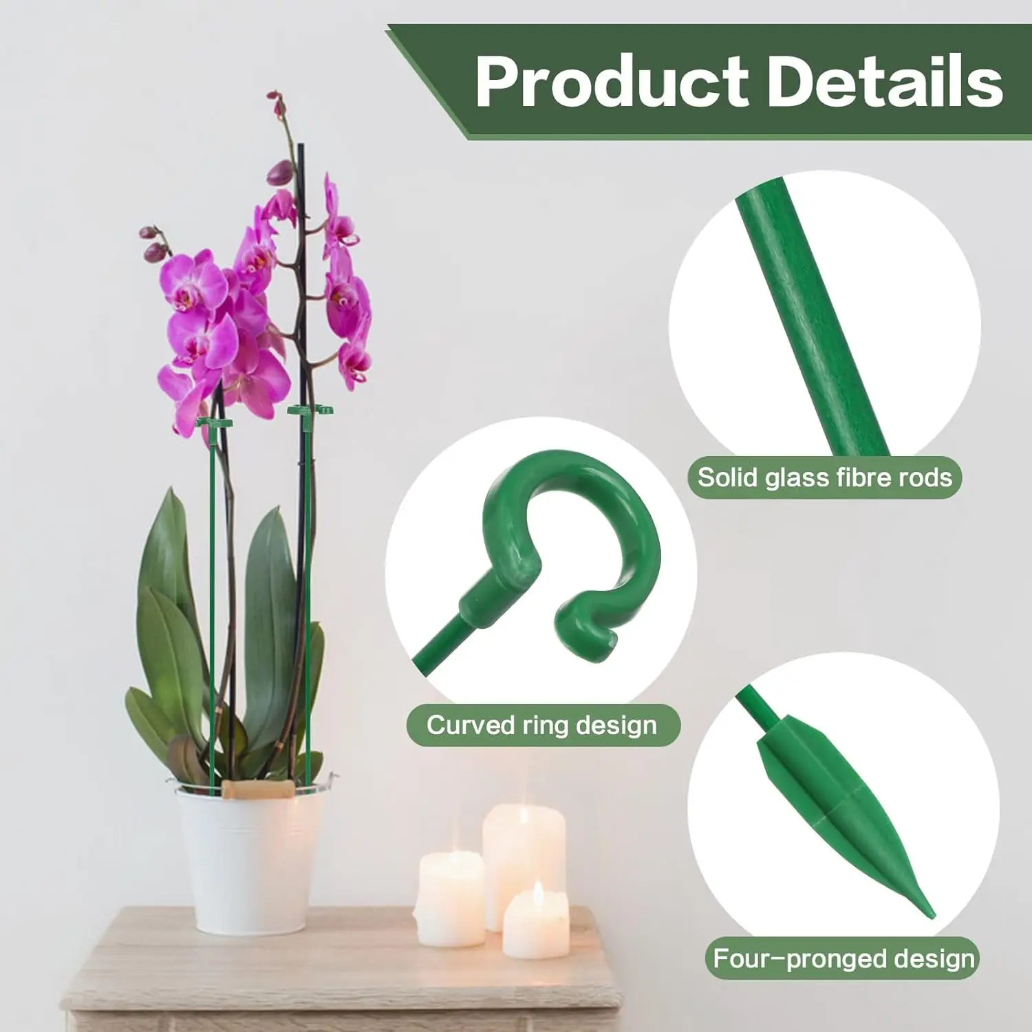Plant Supports Stand Butterflies Orchid Flower Potted Rods 5/10PCS