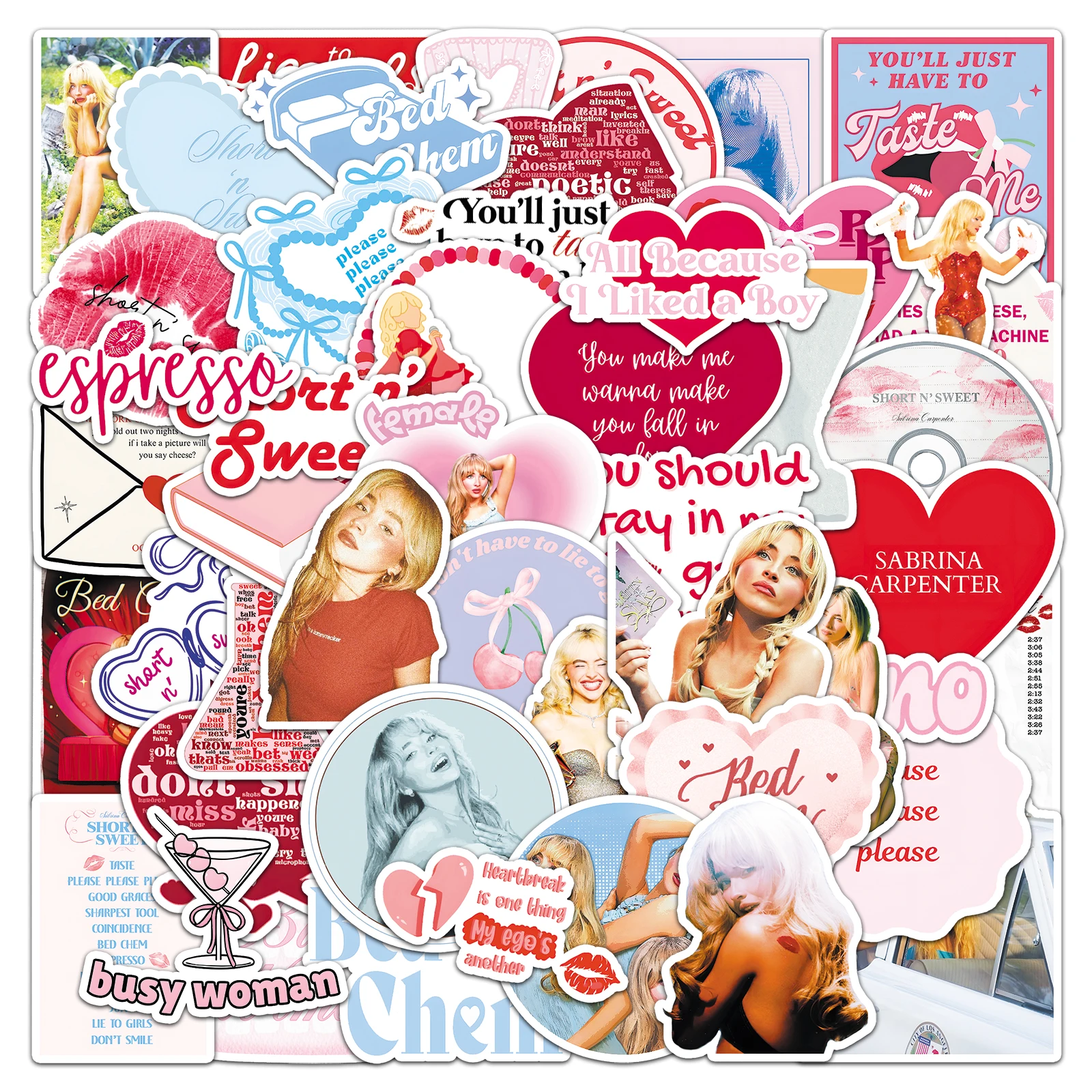 10/50PCS Heißer Sänger Sabrina Carpenter Aufkleber Superstar Konzerte Cartoon Aufkleber Notebook Telefon Gitarre Koffer Kühlschrank Kind Spielzeug