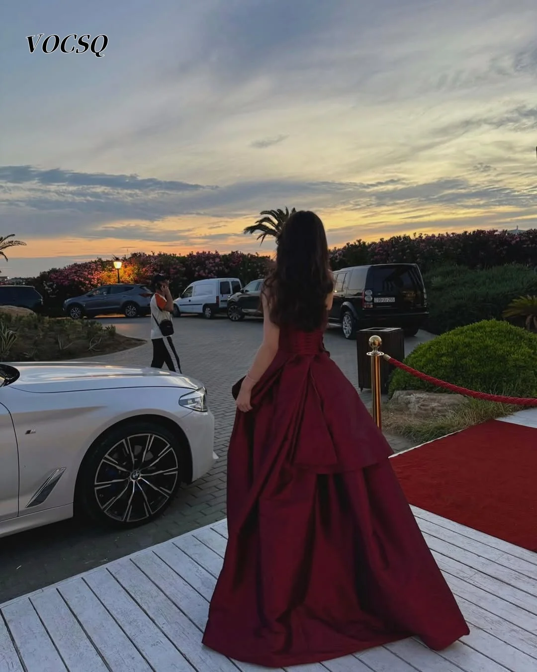 Women Prom Dresses Women's Prom Dresses Off Shoulder Burgundy Satin A Line Party Customized