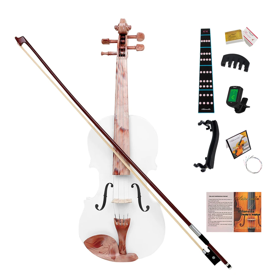 Vangoa 4/4 Full Size Akoestische Viool Vioolset Voor Volwassen Student Met Vioolkoffer Strijkstok Hars Schoudersteun Piezo Pickup Stemapparaat Snaren
