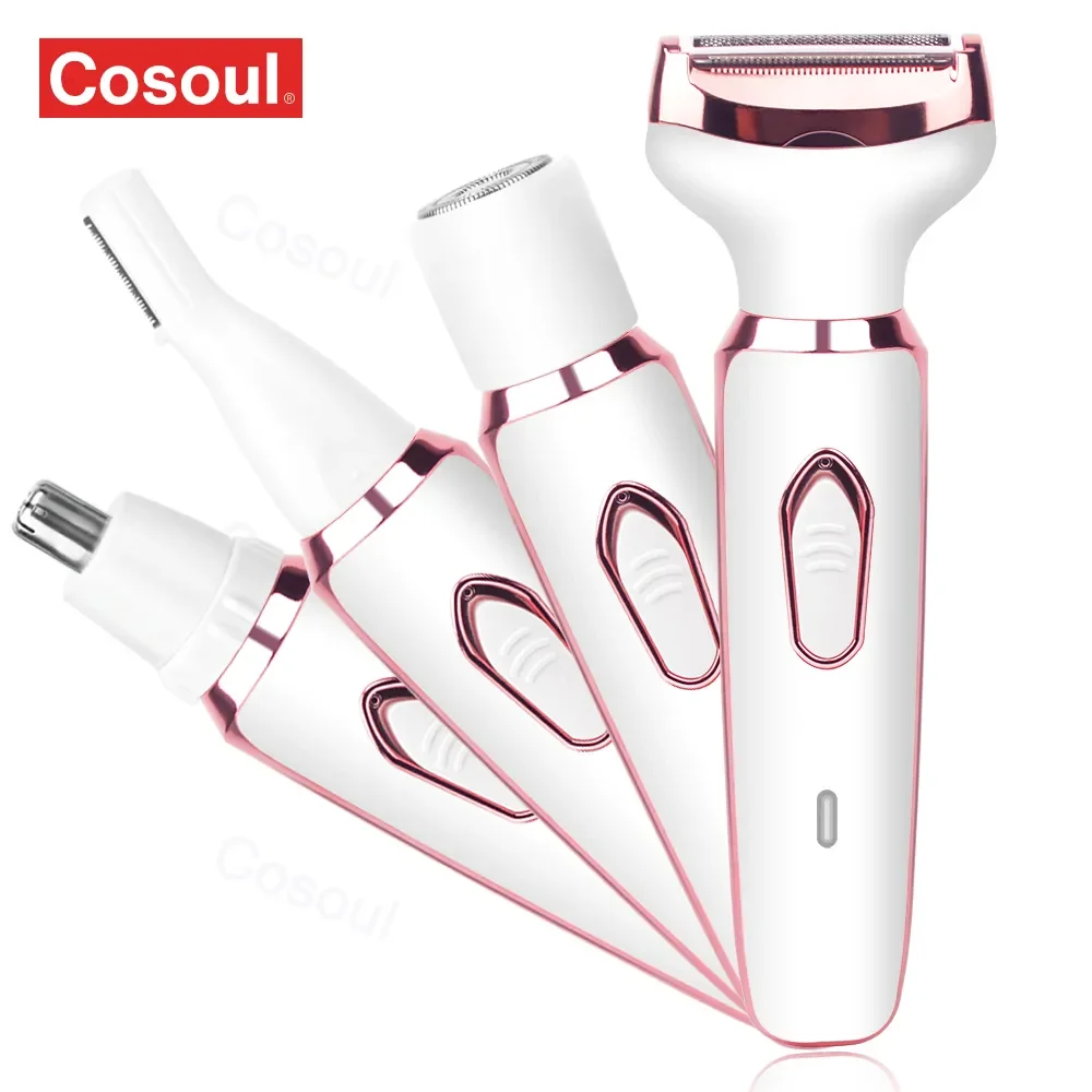 4 in 1 Women Body Hair Removal Shaver Trimmer Epilator Underarm Hair Leg Pubic Sensitive Area,electric shaver,body hair trimmer,hair removal epilator