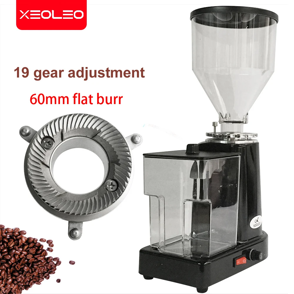 Electric Grinder Coffee Grinder Espresso Machine XEOLEO Electric Coffee Grinder 200W Espresso Machine 1L Automatic Coffee Miller 60mm Flat Burr Grinder Espresso Maker 20 Steps