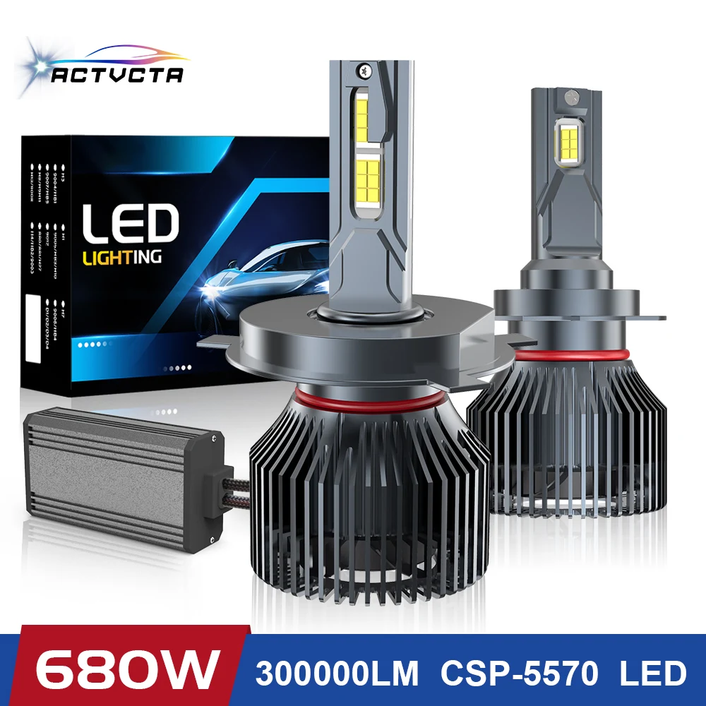 

H4 LED Headlight 300000LM CSP Chip LED H7 H1 H11 H8 H9 9005 9006 HB3 HB4 9007 9008 660W 6000K Led Headlight Bulb ACTVCTA