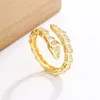 Vintage Shiny Inlaid Zircon Snake Ring for Women Classic Simple Punk Animal Ring Jewelry Accessories 1