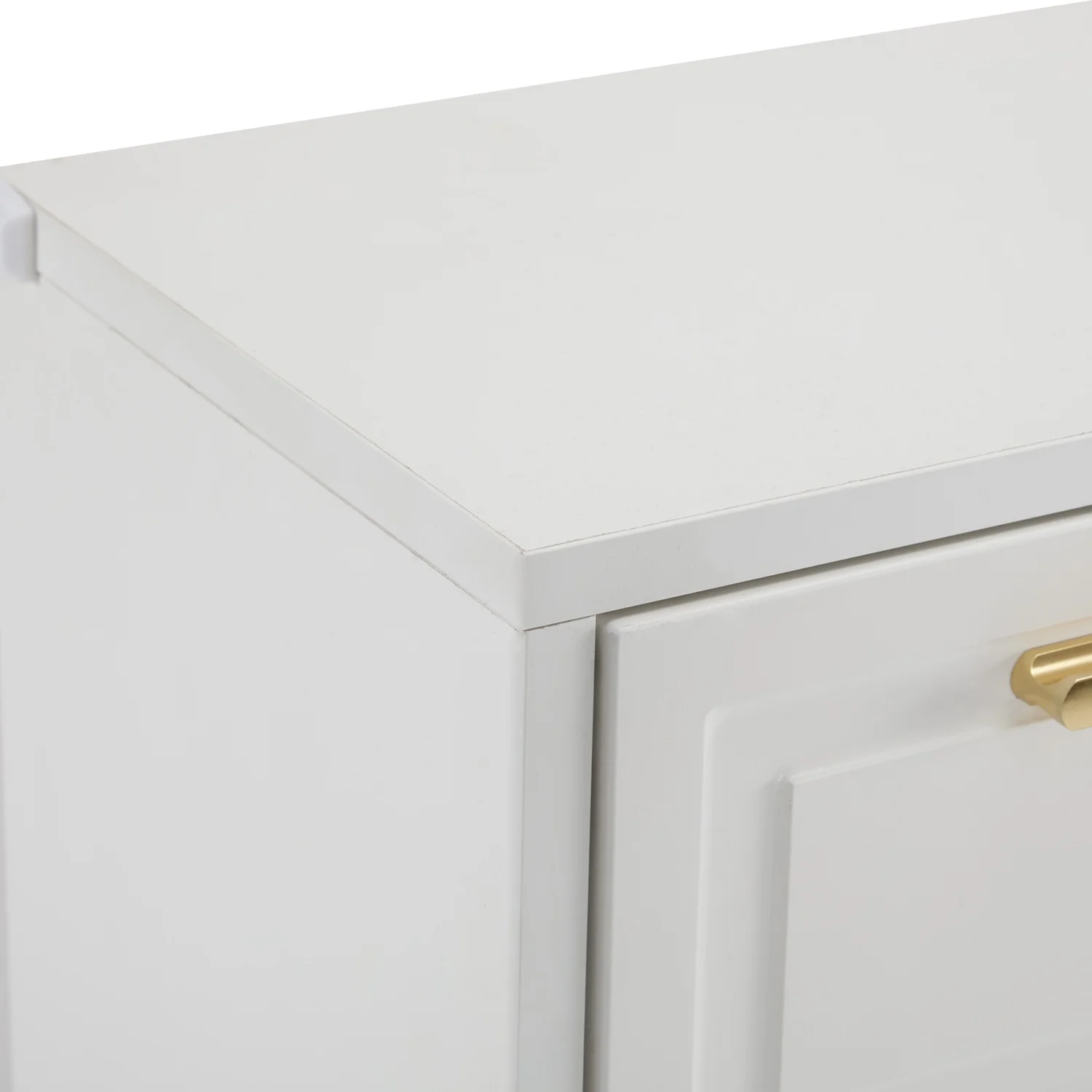Modern Shoe Cabinet, With Adjustable Shelves, Gold Handles, 2 Drawers, Folding Shoe Cabinet And 2 Doors, White, B120/D24/H107 CM – Detail 11