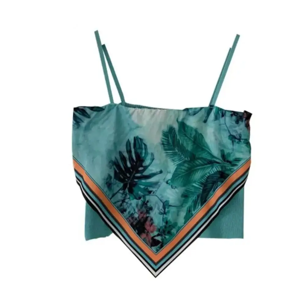 Retro Camisole Cashew Flower 39cm Short Tops Cotton Wear Tube Top women tank tops