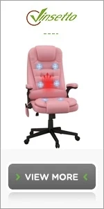 Microfiber Office Chair, High Back Computer Chair with 6 Point Massage, Heat, Adjustable Height and Retractable Footrest