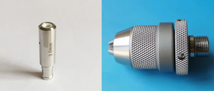 Ø3,0 mm x 5 Stück Z140D Keramik-Rohrleitfutter Typ B Ø8xØ6x30 mm + 1 Stück klemmloses Bohrfutter aus Edelstahl, Spannweite 0-3,0 mm