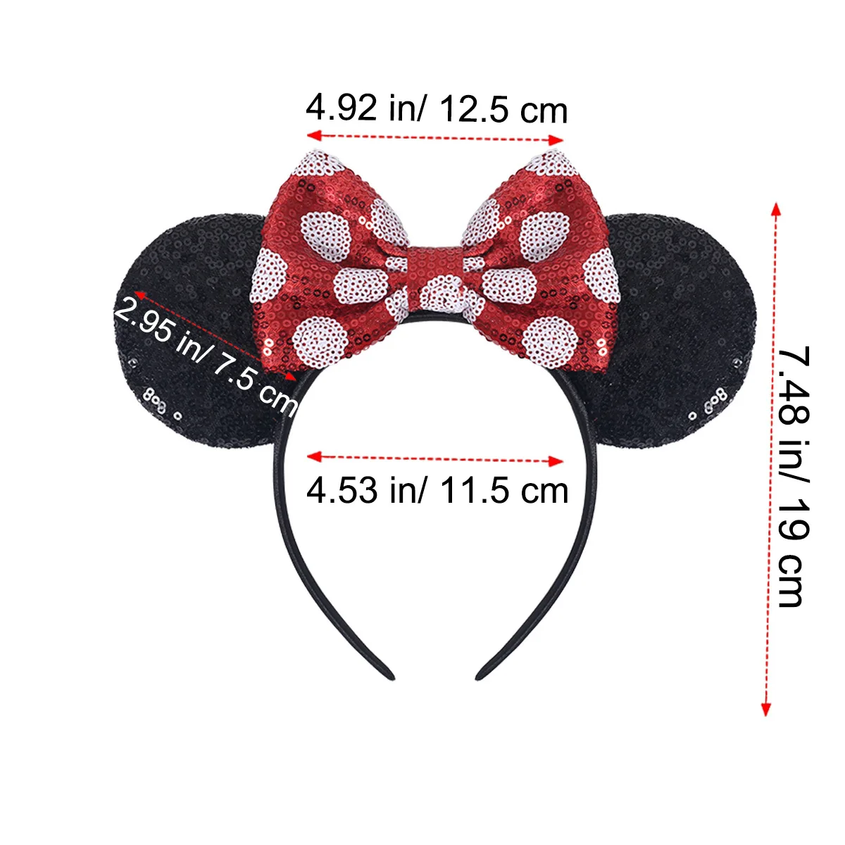 Christmas Headbands Kids Disney Classic Glitter Mickey Minnie Mouse Headband bow-knot Ears Hair Hoop Party Xmas Hair Accessories