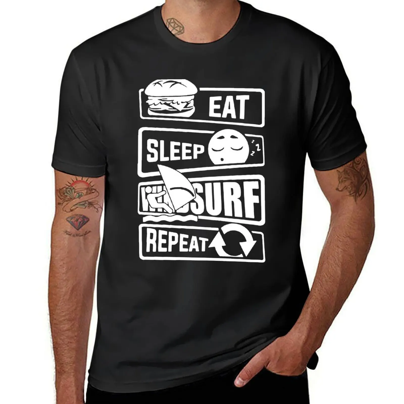 

Born to windsurf foreced to work Eat Sleep Windsurf Repeat Born to Surf Evolution of Windsurfing Gift Premium Apparel Fu T-Shirt