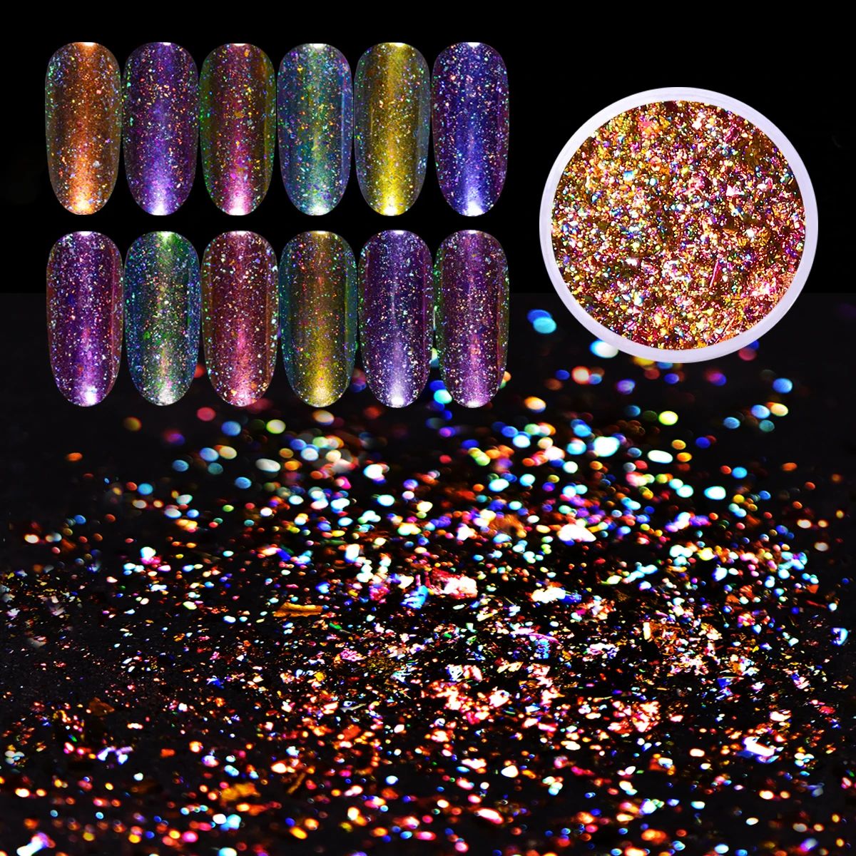 1 Box BEAUTYBIGBANG Bling Starry Nail Glitters Nail Art Powder