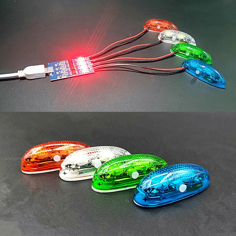 ZMR Wireless Navigation Light 1S Rechargeable 4 modes LED lights / Charge board for RC Remote Controlled Toys Car Boat Toy Part rc navigation light