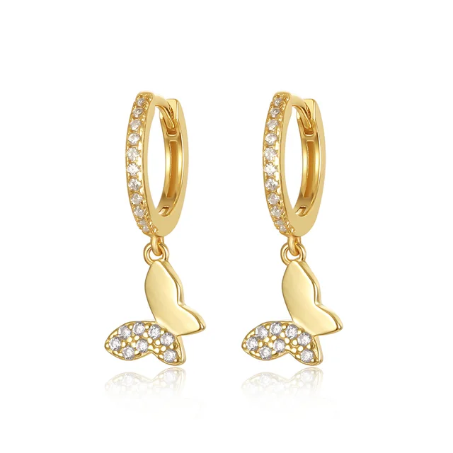 A Pair 925 Silve Gold Color Copper Colorful Rainbow Hoops Earring For Women Demon Eye Gift Smile Face Jewelry Crown Earrings W0034-Y