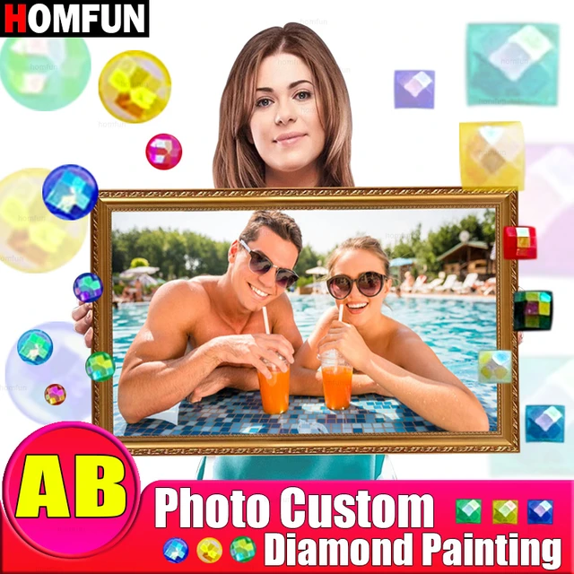 Homfun 5d Diy Photo Custom Diamond Painting Picture Of Rhinestones Diamond  Embroidery 3d Cross Stitch Home Wedding Decoration Zx - Diamond Painting  Cross Stitch - AliExpress