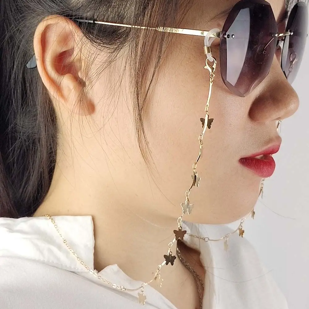 

Anti-lost Butterfly Girls Hold Straps Women Crystal Bead Chain Face Cover Necklace Glasses Chain Mask Cord Holders