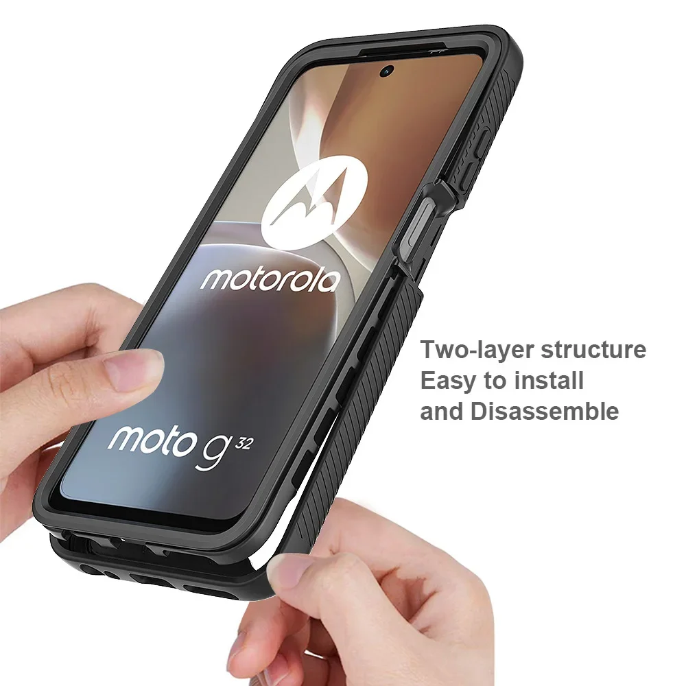 360° Shockproof Crystal Clear Hybrid Case with Built-in Screen Protector