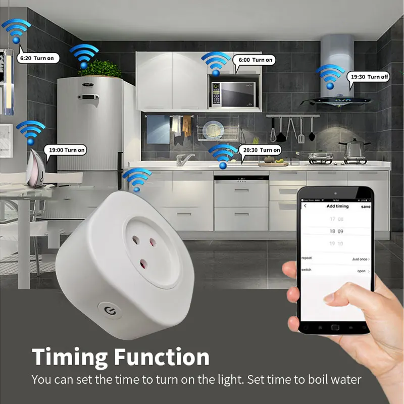 Smart plug Smart plug outlet 16A Israel Smart Wifi Power Plug Smart Wifi Wireless Socket Outlet Work with Alexa Google Home Assistant Tuya SmartLife APP