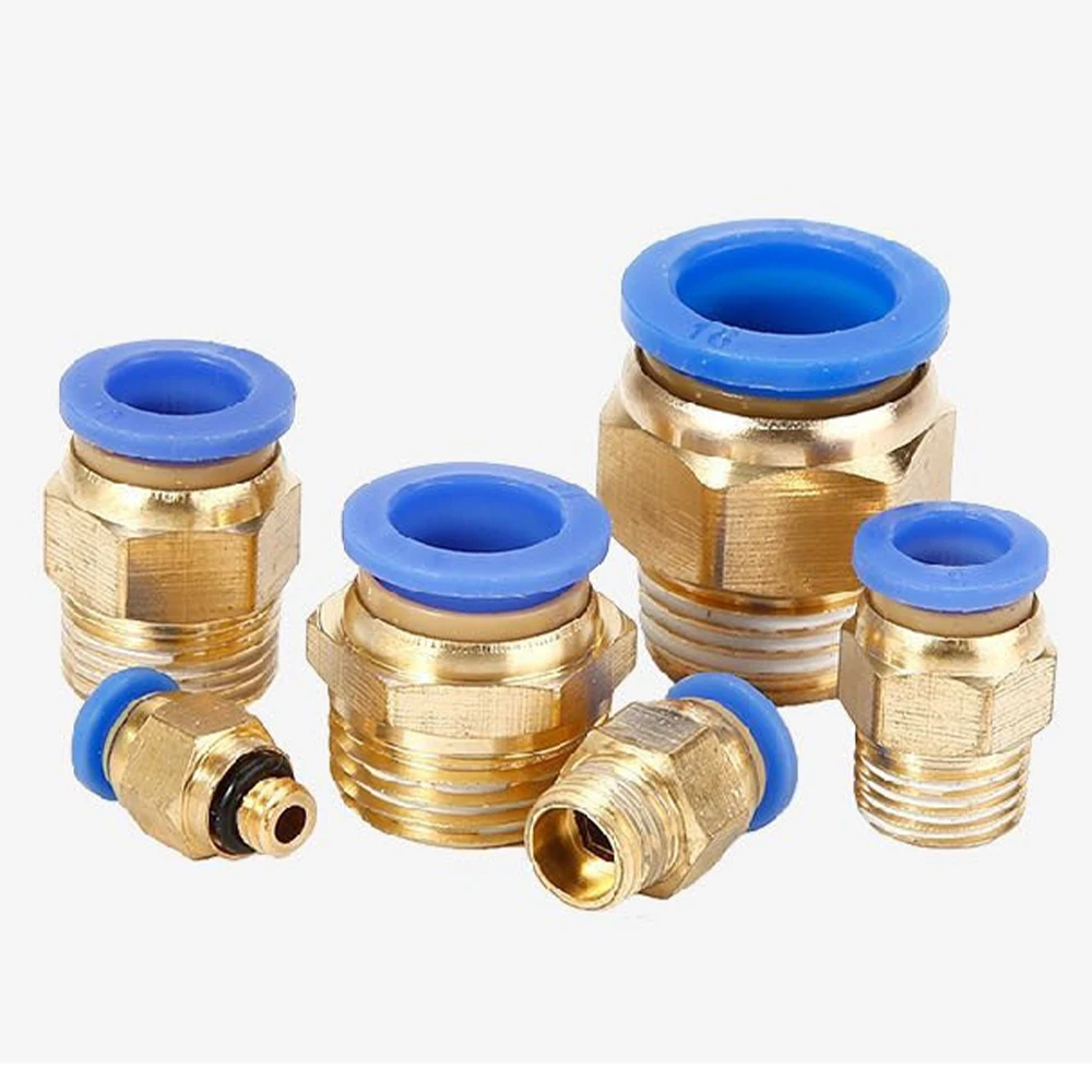 

PC pneumatic connector intubation quick connector external thread BSP 1/4 1/2 1/8 3/8 hose trachea connector 4 6 8 10 12 14 16mm