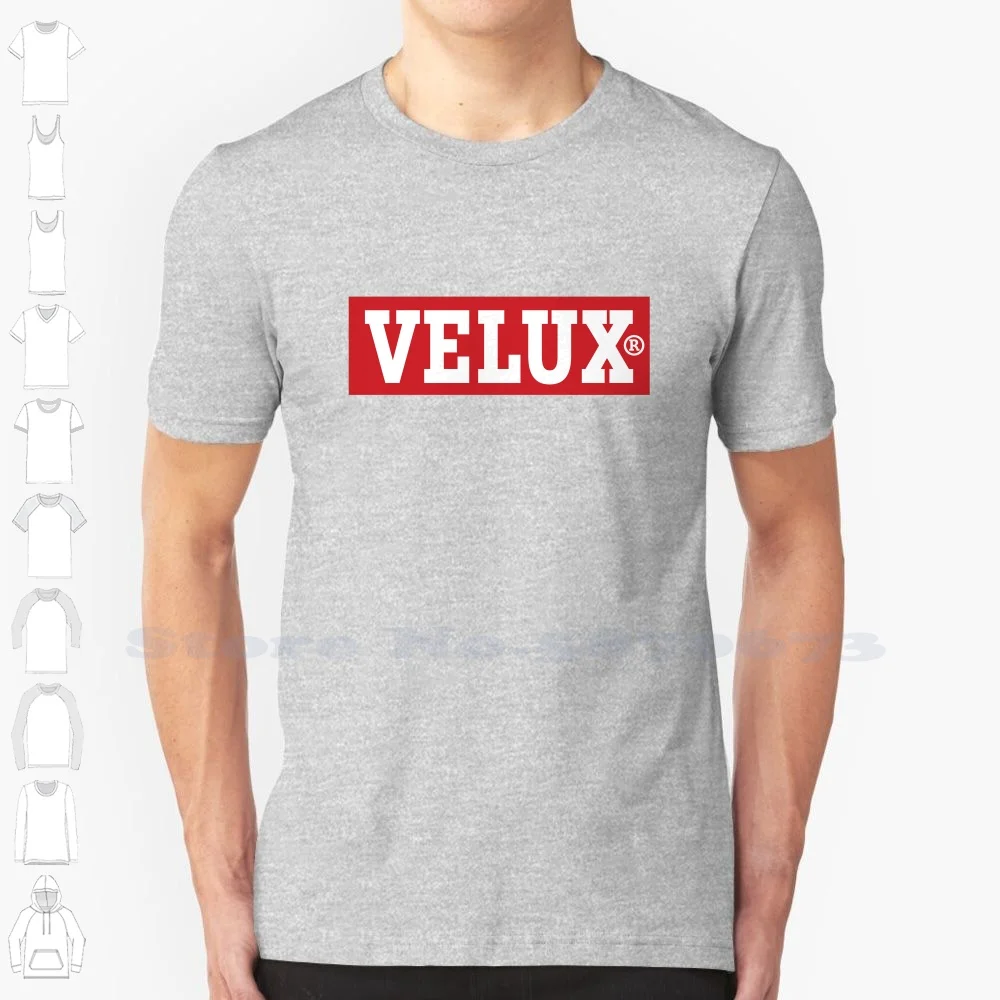 Velux Logo Casual Streetwear Stampa Logo T Shirt Grafica 100% Cotone Tee