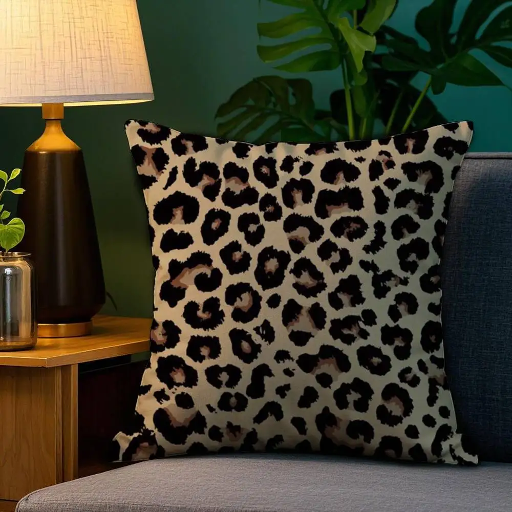 Fashion Luxury Leopard Print Pillow Case Sofa Living Room Bedroom Double-sided Printing Square Cushion Nap Time Cushion Cover 4