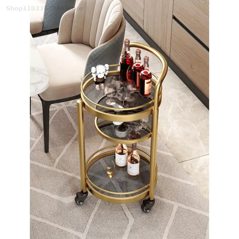 Light Luxury Tea Cart Hotel Wine Cart Trolley Service Dining Marble Cake Beverage Storage Rack Mobile