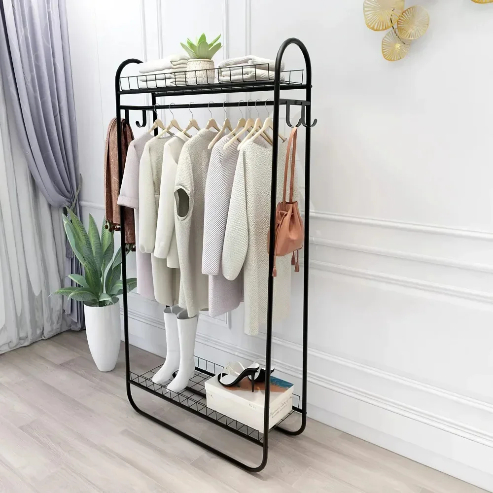 

Double Rods Freestanding Garment Rack - Black