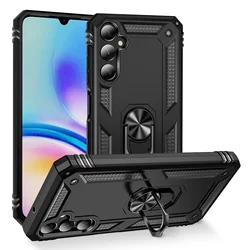Durable Shockproof Magnetic Ring Stand Holder Case - Universal Fit for Galaxy A81 (Black)