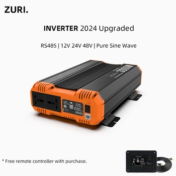 ZURI Pure Sine Wave 3000W Inverter DC 12V 24V 48V To 230V 50HZ Power Converter LCD Display Auto Accessories For Camping And RV