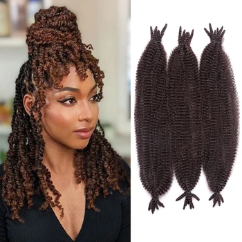 Marley Twist Braiding Hair Spring Afro kinky Twist Crochet synthetic Hair Bulk Extensions Faux Locs Braid For African Women 1