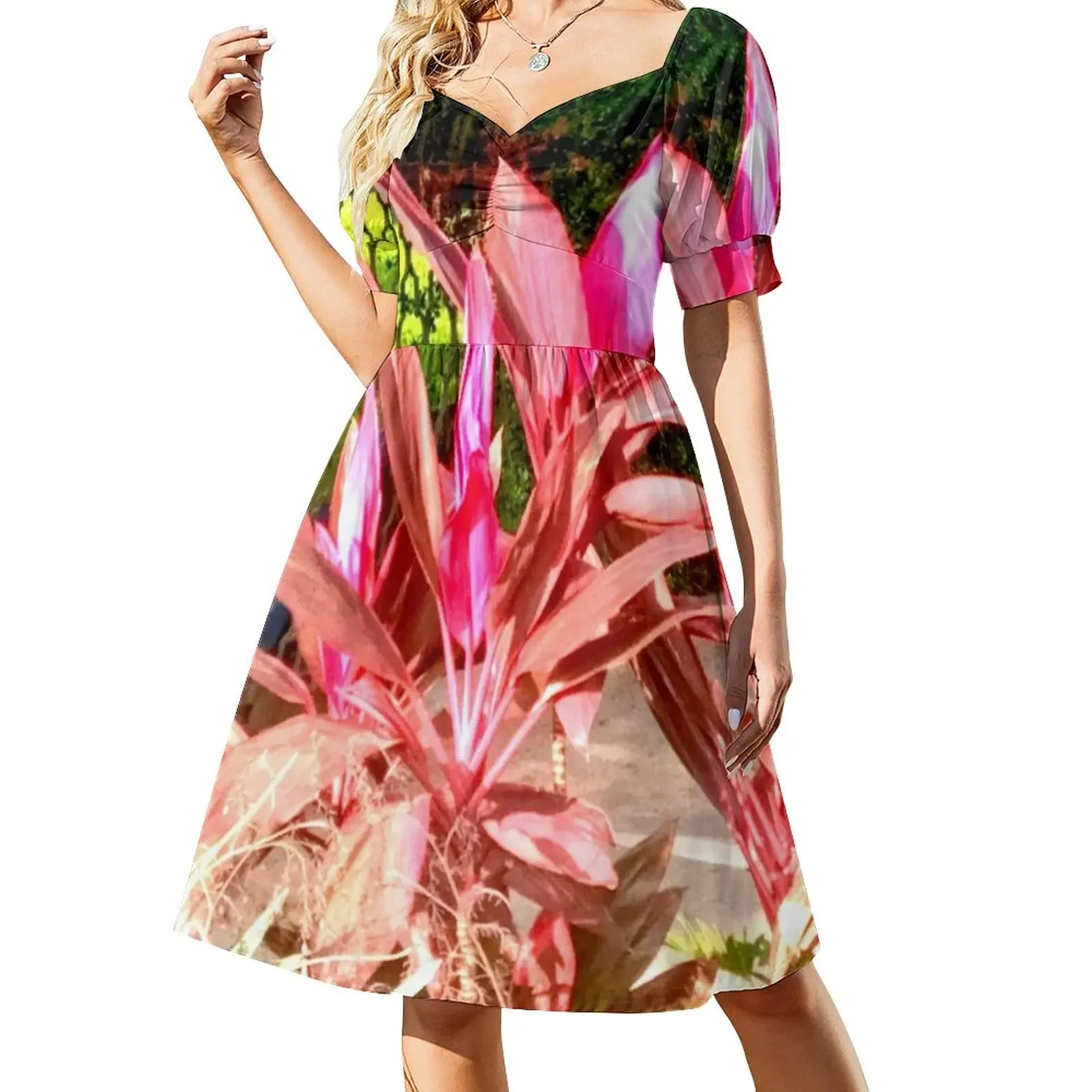 

Pink plant design Sleeveless Dress Women long dress women dress summer womens 2024