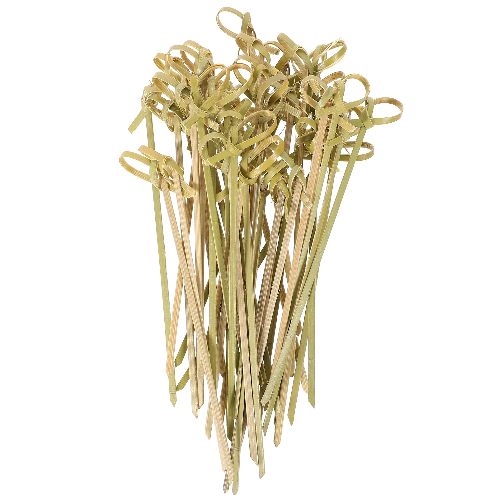 

Disposable Bamboo Knot Skewers Charcuterie Food Items with Twisted Ends for Cocktail Party Barbeque Snacks Club Sandwiches