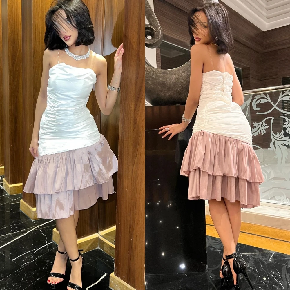 prom dress saudi arabia prom dress saudi arabia satin flower valentine s day a line strapless bespoke occasion dress knee length Prom Dress Saudi Arabia Satin Pleat Draped Valentine's Day A-line Strapless Bespoke Occasion Dress Knee-Length