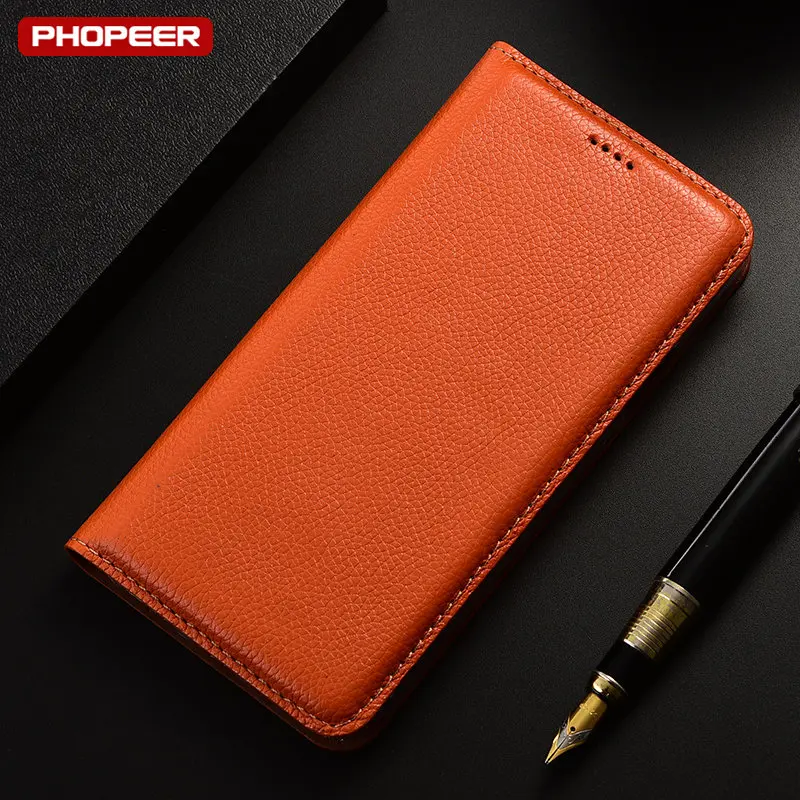 Litchi Pattern Genuine Leather Case For Huawei Honor 8A 8C 8X Max 9A 9C 9S 9x 10X Pro Lite Book Style Flip Cover Cases