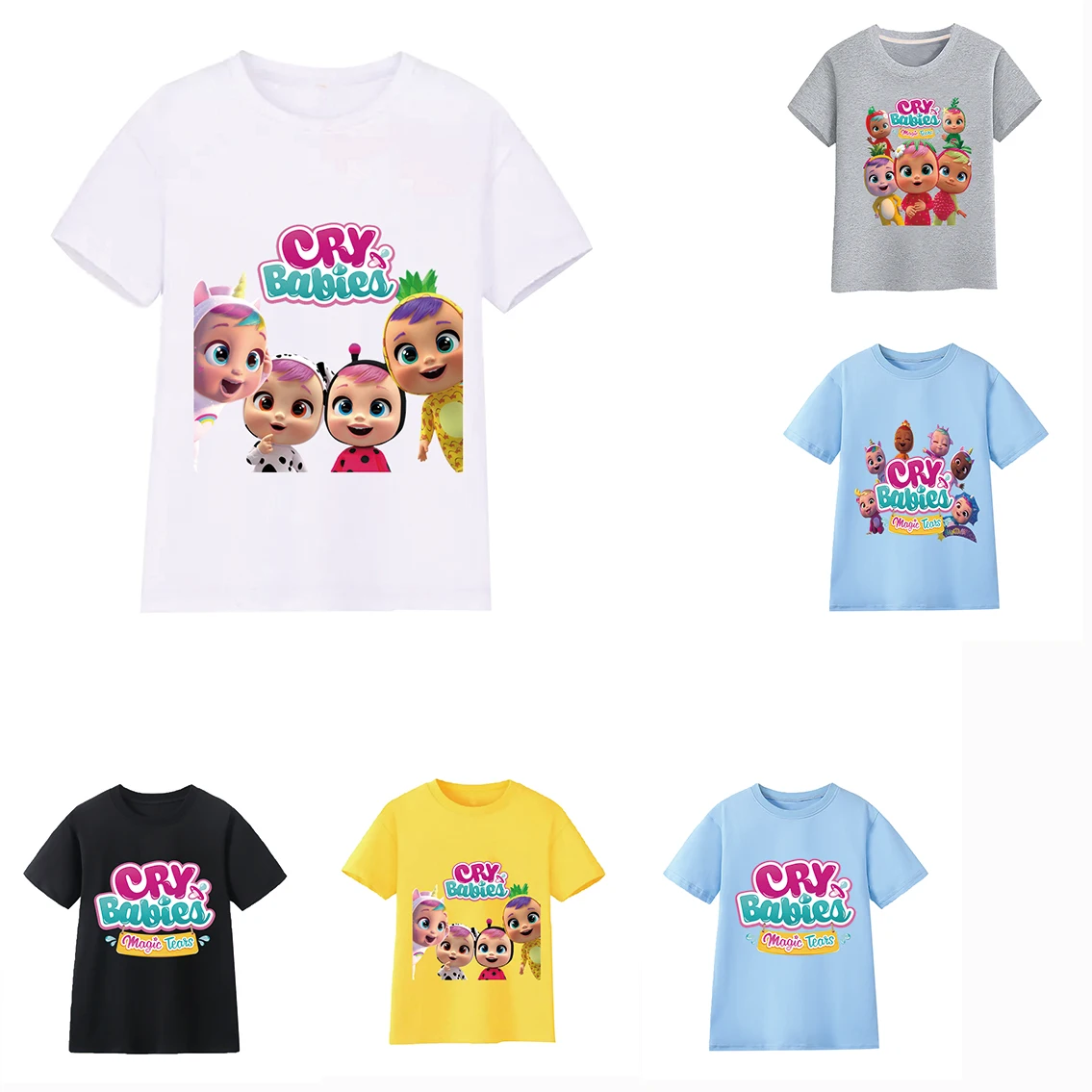 

Summer Kids T Shirt Cartoon Print Pattern girls Clothes Boys Fashion New Style Children Top
