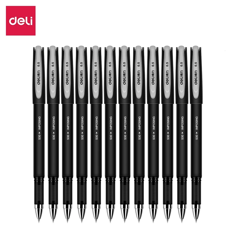 

Deli 1PC Pen Gel 0.5mm Black Ink Soft Grip Office School Stationery S30