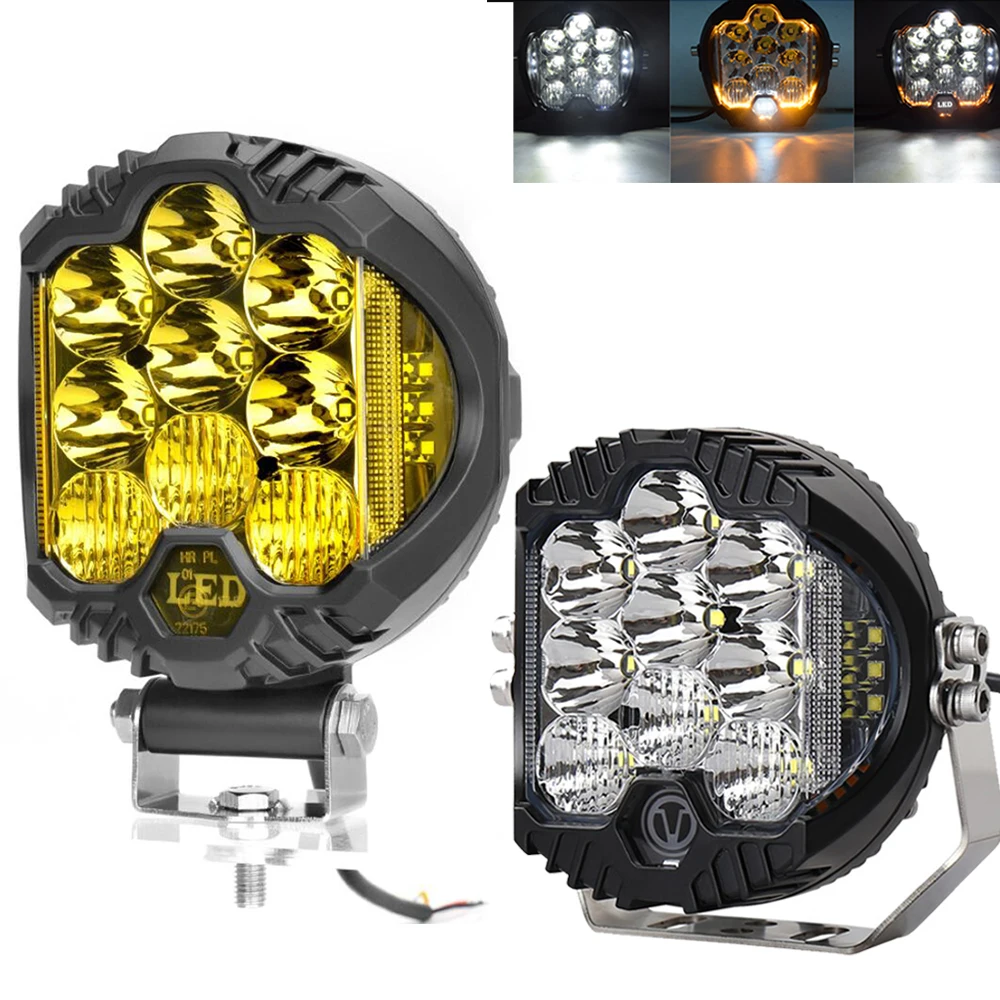 Halo Headlights Pair 7'' Inch Round LED Hi/Lo DRL For Jeep - Foto 10