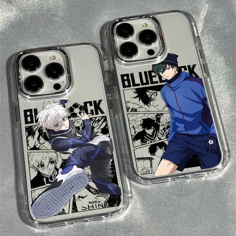 Transparent Soft Cover Phone Case - Cool Blue Locks Design Inspired by S-Seishiro Nagi