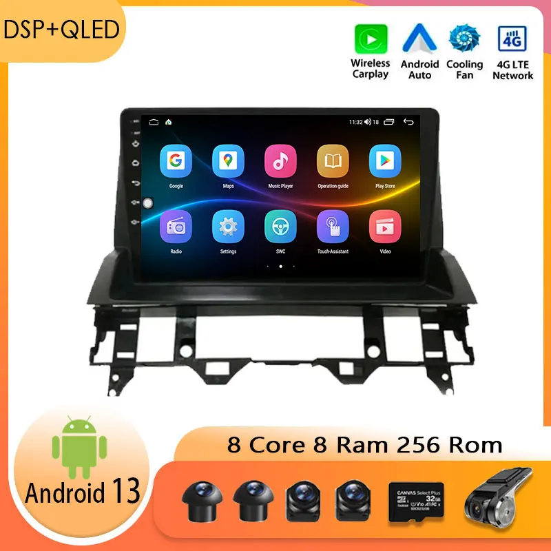

Android 13 for Mazda 6 2002- 2008 Car Radio Stereo Multimedia GPS Video Navigation Carplay Bluetooth Mirror Liink Camera WIFI