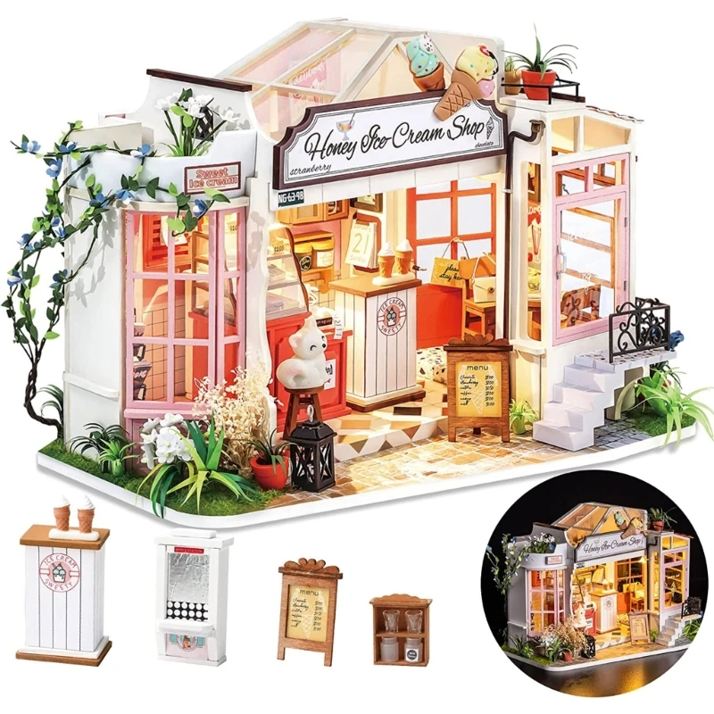Diy Mini Dollhouse Set for Adults to Build Tiny House Model Gift for Home Decors 2