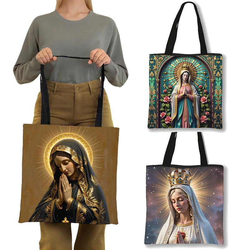 Holy Virgin Mary Print Shoulder Bag 1