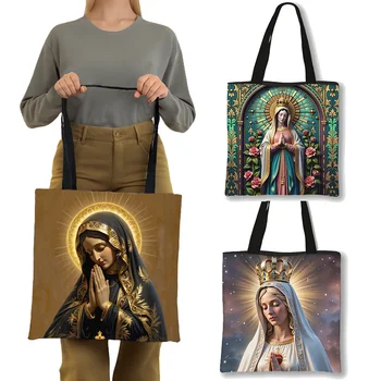 Holy Virgin Mary Print Shoulder Bag 1