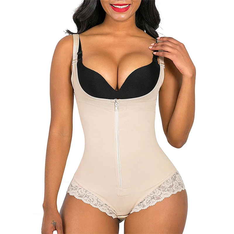 Body Shaper for Women Tummy Control Fajas Colombianas Shapewear Zipper Open Bust Butt Lifter Bodysuit Plus Size Fajas Para Mujer