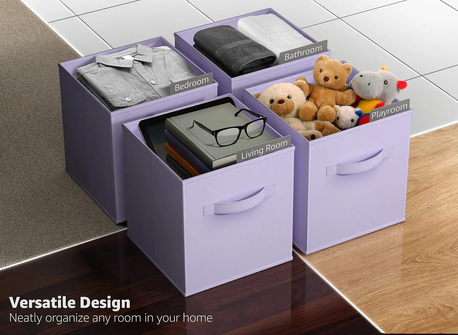 Storage Cubes Foldable Fabric Baskets for Organizing Pantry, Closet, Shelf, Toy Box, Cubby Collapsible Cloth Cube Storage Bins 5