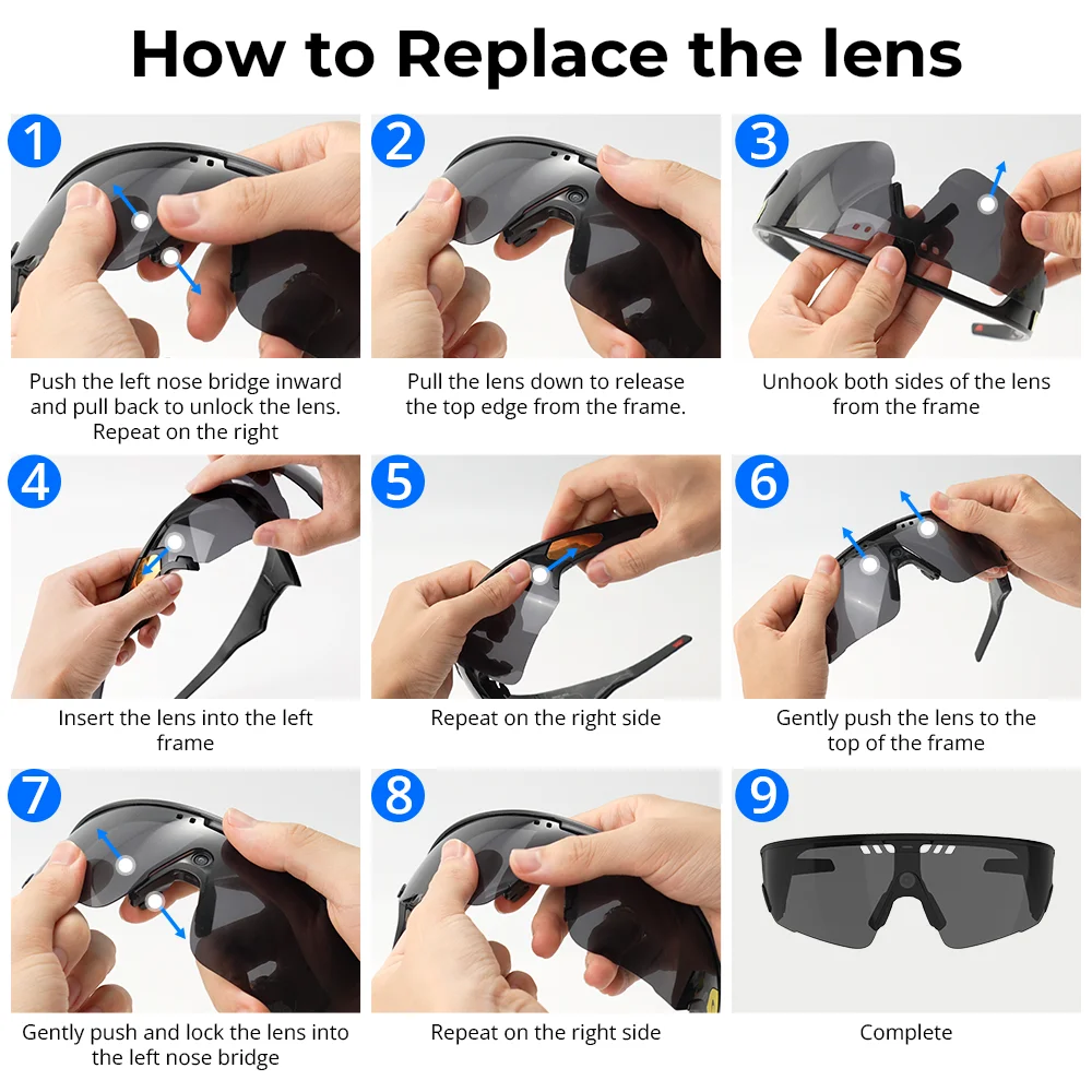 HIBLOKS Replaceable Lens For Oakley Meta Vanguard Smart Glasses Accessories Polorized Sunglasses Lenses Anti-Glare UV 400