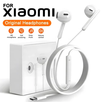 Auricolari Originali Xiaomi per Mi 15 Pro 14 13 12 11, Cuffie In-Ear per Redmi Note 10 9 8 7 K70, Auricolari Cablati Tipo C per Telefono