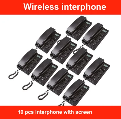 10-Way Telephone Intercom Wireless Secure Interphone Handsets Expandable for Warehouse Office interphone maison home phone