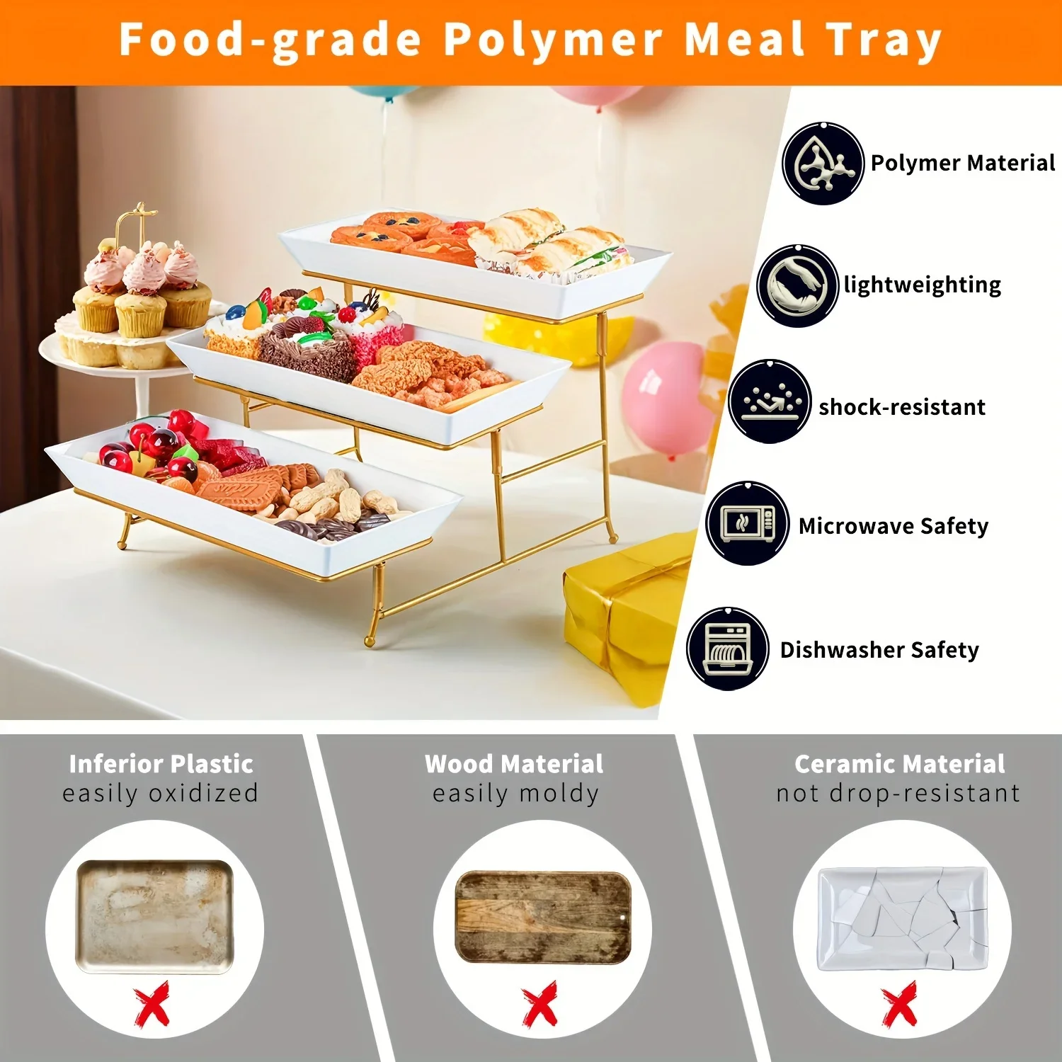 1PCS Three Layer Fruit Tray Rack et Table Cold Plate Creative Fruit Tray Rack Cake Sweet Snacks Food Display
