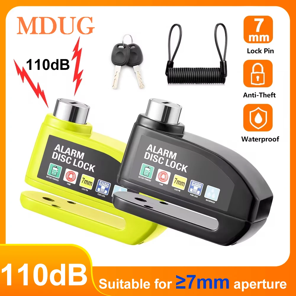 Alarme de Moto serrure de frein à disque sécurité Moto roue disque cadenas étanche 110dB fort Anti-vol Alarma Moto disque serrure